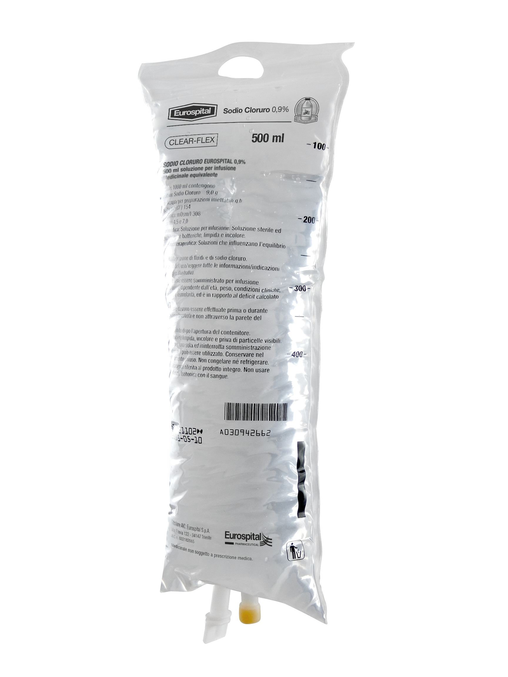 SODIO CLORURO EUROS*0,9% 500ML - Farmacia Murachelli Di Putelli dr. Giovanni