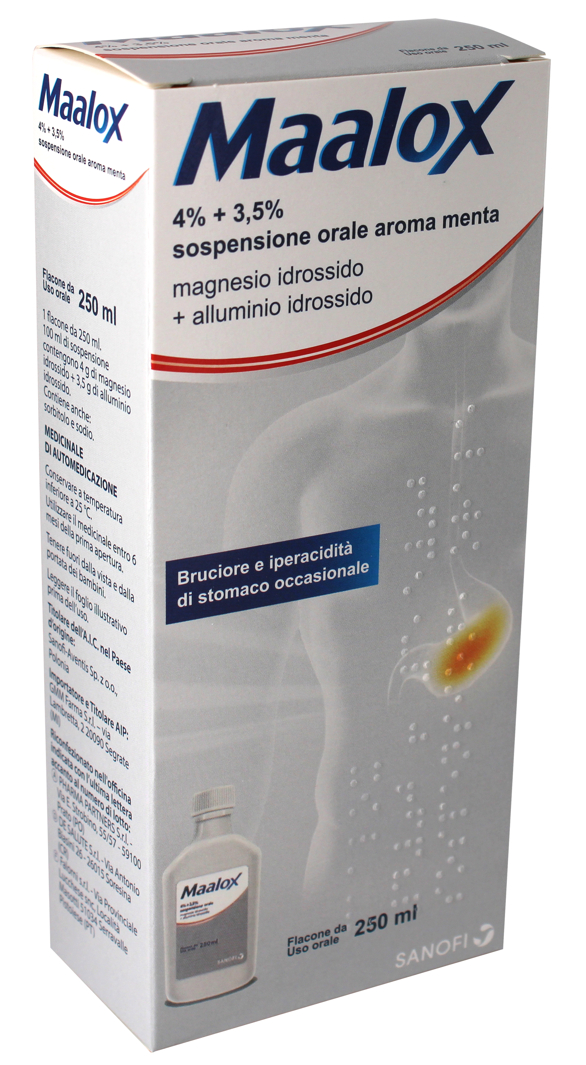MAALOX*OS SOSP 250ML 4%+3,5% - Farmacia Murachelli Di Putelli dr. Giovanni
