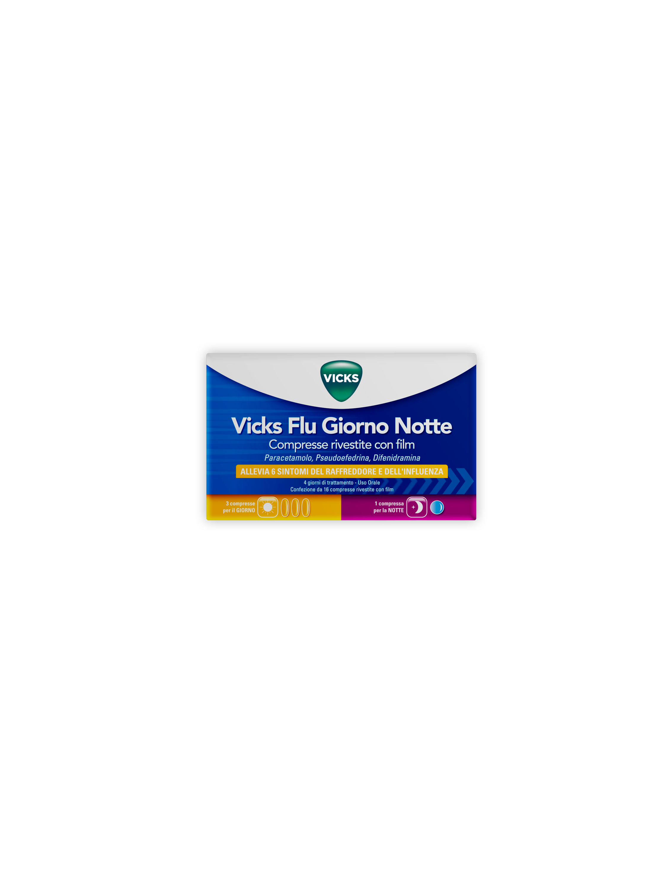 VICKS FLU GIORNO NOTTE*12+4CPR - Farmacia Murachelli Di Putelli dr. Giovanni