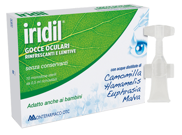 GOCCE OCULARI IRIDIL 10 AMPOLLE MONODOSE RICHIUDIBILI 0,5 ML - Farmacia Murachelli Di Putelli dr. Giovanni