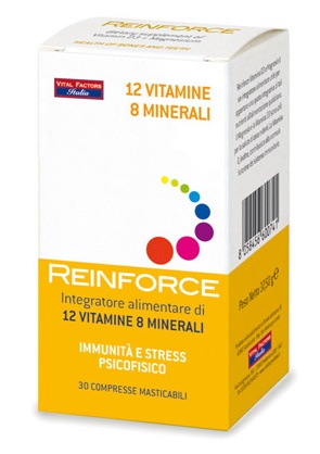 REINFORCE 12 VITAMINE + 8 MINERALI 30 COMPRESSE MASTICABILI - Farmacia Murachelli Di Putelli dr. Giovanni