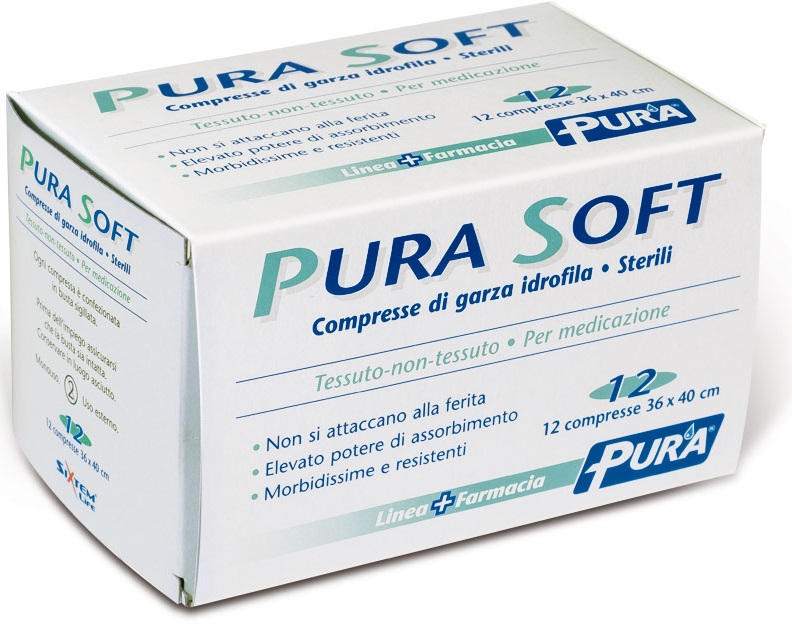 GARZA IN TESSUTO NON TESSUTO PURA SOFT 36X40CM 12 PEZZI - Farmacia Murachelli Di Putelli dr. Giovanni