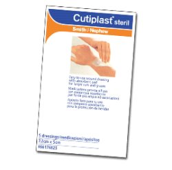 MEDICAZIONE CUTIPLAST STERIL ADESIVA SUPPORTO IN TNT ADESIVO POLIACRILATO IPOLLERGENICO TAMPONE NON ADERENTE 15X38 CM 5 PEZZI - Farmacia Murachelli Di Putelli dr. Giovanni