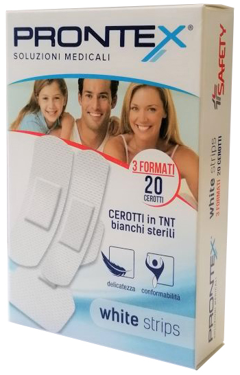 CEROTTO PRONTEX WHITE STRIPS IN TESSUTO NON TESSUTO BIANCO STERILE 3 FORMATI 20 PEZZI - Farmacia Murachelli Di Putelli dr. Giovanni