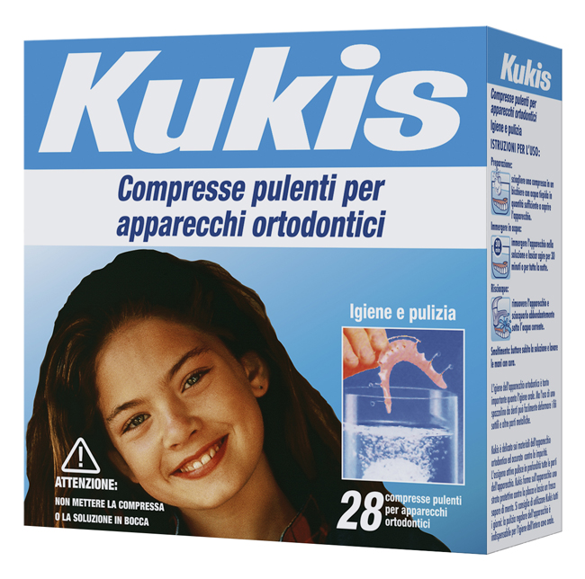 KUKIS CLEANSER 28 COMPRESSE PER PULIZIA APPARECCHI ORTODONTICI - Farmacia Murachelli Di Putelli dr. Giovanni