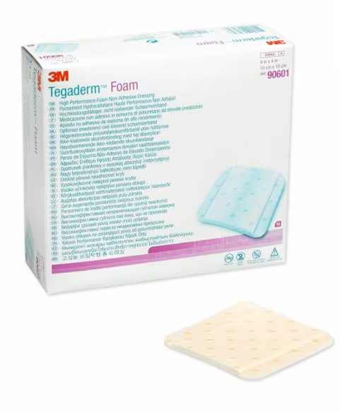MEDICAZIONE IN SCHIUMA NON ADESIVA TEGADERM FOAM CM10X10 10 PEZZI - Farmacia Murachelli Di Putelli dr. Giovanni