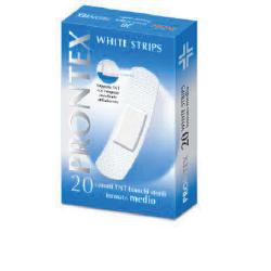 CEROTTO PRONTEX WHITE STRIPS IN TESSUTO NON TESSUTO BIANCO STERILE SCATOLA 20 CEROTTI MEDI - Farmacia Murachelli Di Putelli dr. Giovanni