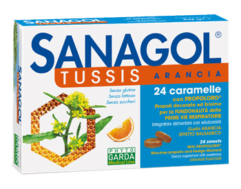 SANAGOL TUSSIS ARANCIA 24 CARAMELLE - Farmacia Murachelli Di Putelli dr. Giovanni