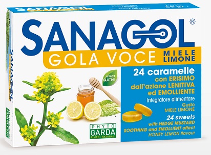 SANAGOL GOLA VOCE MIELE LIMONE 24 CARAMELLE - Farmacia Murachelli Di Putelli dr. Giovanni