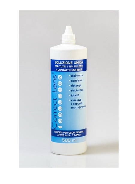 SOLUZIONE OCULARE PER LA CONSERVAZIONE E PULIZIA DELLE LENTIA CONTATTO CORRECT LENS SOLUTION 500ML - Farmacia Murachelli Di Putelli dr. Giovanni