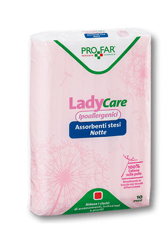 LADYCARE ASSORBENTI IPOALLERGENICI NOTTE 10 PEZZI PROFAR - Farmacia Murachelli Di Putelli dr. Giovanni