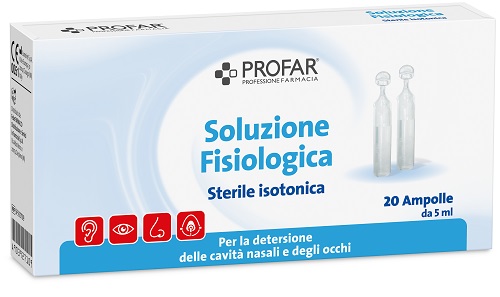 SOLUZIONE FISIOLOGICA STERILE ISOTONICA PROFAR 20 AMPOLLE DA 5 ML - Farmacia Murachelli Di Putelli dr. Giovanni