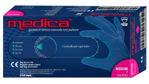 MEDICA GUANTO LATTICE N/STERILE CON POLVERE DM MISURA M 100 PEZZI - Farmacia Murachelli Di Putelli dr. Giovanni