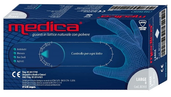 MEDICA GUANTO LATTICE N/STERILE CON POLVERE DM MISURA L 100 PEZZI - Farmacia Murachelli Di Putelli dr. Giovanni