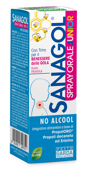 SANAGOL SPRAY JUNIOR PROPOLI FRAGOLA 20 ML - Farmacia Murachelli Di Putelli dr. Giovanni