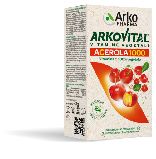 ARKOVITAL ACEROLA 1000 30 COMPRESSE MASTICABILI - Farmacia Murachelli Di Putelli dr. Giovanni