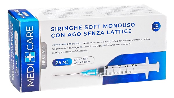 SIRINGA SOFT CAPACITA' 2,5ML AGO GAUGE 23 CONFEZIONE 10 PEZZI GAMMADIS - Farmacia Murachelli Di Putelli dr. Giovanni