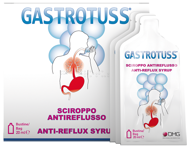 SCIROPPO ANTIREFLUSSO GASTROTUSS 25 BUSTINE MONODOSE 20 ML - Farmacia Murachelli Di Putelli dr. Giovanni
