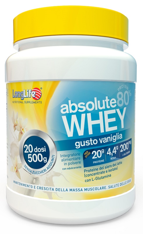 LONGLIFE ABSOLUTE WHEY VANIGLIA 500 G - Farmacia Murachelli Di Putelli dr. Giovanni