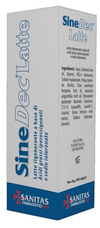 EMULSIONE PROFUMATA CONTENENTE OLIO OSSIGENATO PER PREVENZIONE E MEDICAZIONE DELLE ULCERE DA DECUBITO DI GRADO I SU PELLE INTEGRA SINEDEC LATTE 60ML - Farmacia Murachelli Di Putelli dr. Giovanni