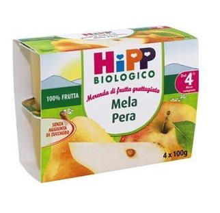 HIPP BIO FRUTTA GRATTUGGIATA MELA PERA 4X100 G - Farmacia Murachelli Di Putelli dr. Giovanni