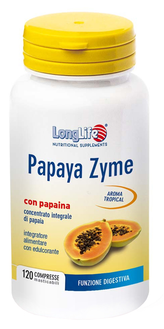 LONGLIFE PAPAYA ZYME 120 COMPRESSE MASTICABILI - Farmacia Murachelli Di Putelli dr. Giovanni