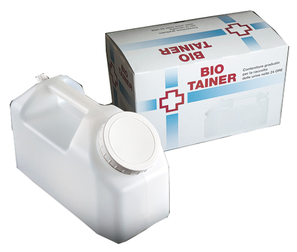 TANICA GRADUATA BIO TAINER PER RACCOLTA DI URINA NELLE 24 ORE 2500 ML CON TAPPINO DI PRELIEVO E MANICO 1 PEZZO - Farmacia Murachelli Di Putelli dr. Giovanni