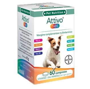 ATTIVO TABS ASTUCCIO DA 60 COMPRESSE ALTAMENTE APPETIBILI - Farmacia Murachelli Di Putelli dr. Giovanni