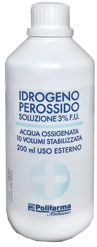 PEROSSIDO IDROGENO 3% 200 ML ACQUA OSSIGENATA 10 VOLUMI STABILIZZATA - Farmacia Murachelli Di Putelli dr. Giovanni