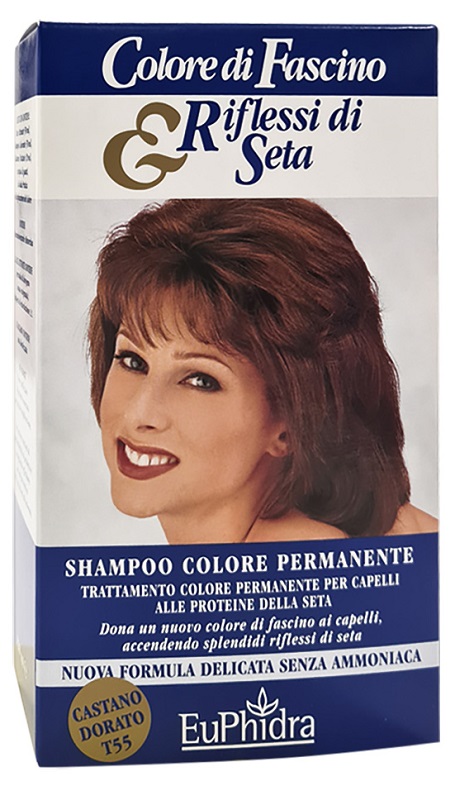 EUPHIDRA COLORE DI FASCINO & RIFLESSI DI SETA SHAMPOO COLORE PERMANENTE 55 CASTANO DORATO 120 ML - Farmacia Murachelli Di Putelli dr. Giovanni
