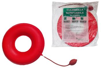CIAMBELLA GONFIABILE PER INVALIDI IN GOMMA ROSSA TEAM DELUXE CON POMPA 43CM DIAMETRO - Farmacia Murachelli Di Putelli dr. Giovanni