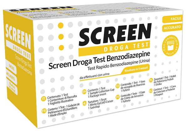 SCREEN DROGA TEST BENZODIAZEPINE TEST ANTIDROGA CON CONTENITORE URINA - Farmacia Murachelli Di Putelli dr. Giovanni