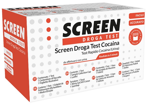 SCREEN DROGA TEST COCAINA TEST ANTIDROGA CON CONTENITORE URINA - Farmacia Murachelli Di Putelli dr. Giovanni
