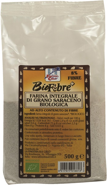 FSC BIOFIBRE+ FARINA INTEGRALE DI GRANO SARACENO BIO AD ALTO CONTENUTO DI FIBRA 500 G - Farmacia Murachelli Di Putelli dr. Giovanni