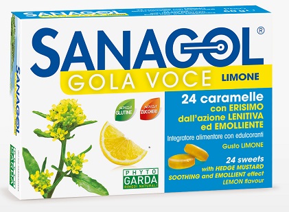SANAGOL GOLA VOCE SENZA ZUCCHERO LIMONE 24 CARAMELLE - Farmacia Murachelli Di Putelli dr. Giovanni