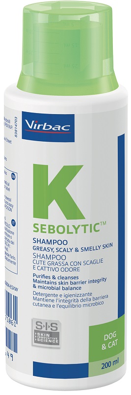 SEBOLYTIC SHAMPOO CUTE GRASSA CON SCAGLIE E CATTIVO ODORE CANE E GATTO 200 ML - Farmacia Murachelli Di Putelli dr. Giovanni