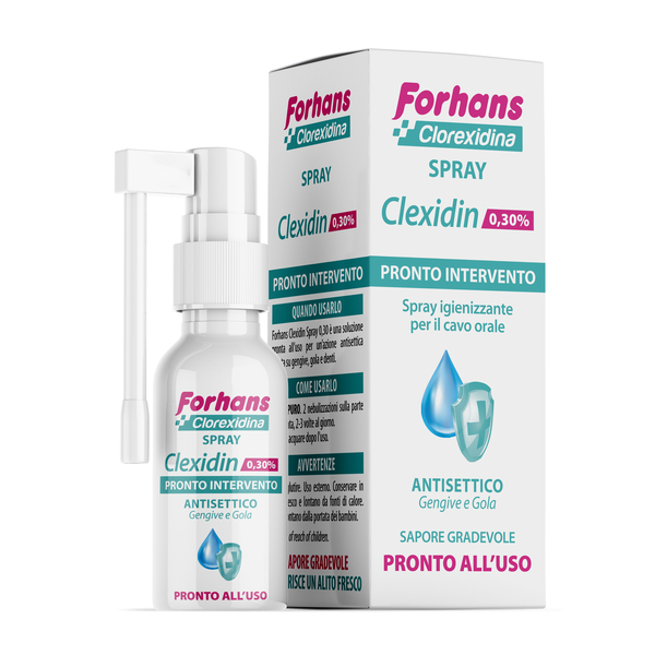 COLLUTORIO SPRAY CON CLOREXIDINA FORHANS CLEXIDIN 50ML - Farmacia Murachelli Di Putelli dr. Giovanni