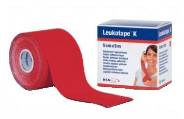 BENDA ADESIVA LEUKOTAPE K PER TAPING FISIOTERAPICO LARGHEZZA 5 CM LUNGHEZZA 5 M COLORE ROSSO IN ROTOLO - Farmacia Murachelli Di Putelli dr. Giovanni