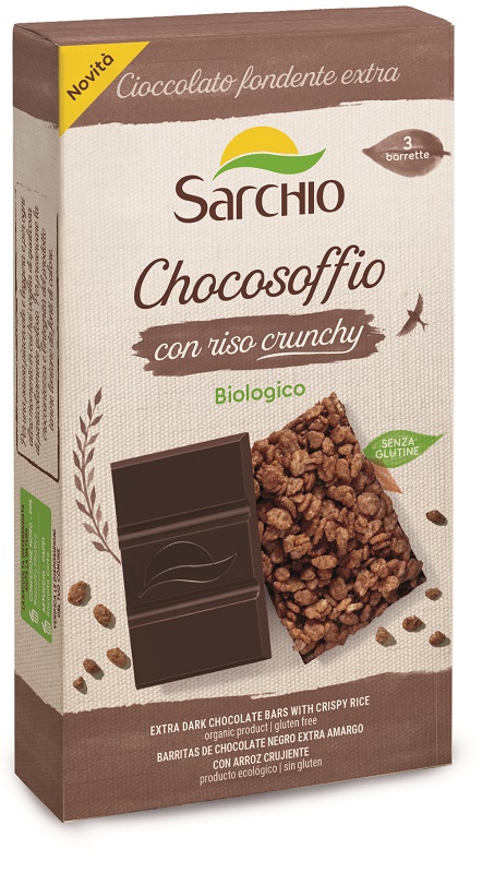 CHOCOSOFFIO BARRETTA CIOCCOLATO FONDENTE EXTRA E RISO CROCCANTE 3 PEZZI DA 25 G - Farmacia Murachelli Di Putelli dr. Giovanni