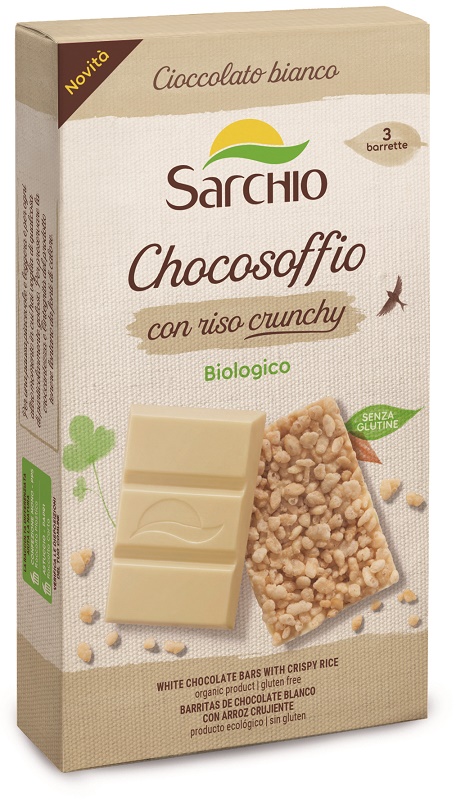 CHOCOSOFFIO BARRETTA CIOCCOLATO BIANCO CON RISO CROCCATE 3 PEZZI DA 25 G - Farmacia Murachelli Di Putelli dr. Giovanni