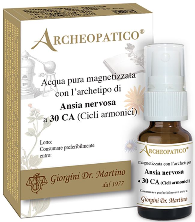 ARCHEOPATICO ACQUA PURA MAGNETIZZATA CON ARCHETIPO ANSIA NERVOSA A 30 CICLI ARMONICI 10 ML - Farmacia Murachelli Di Putelli dr. Giovanni