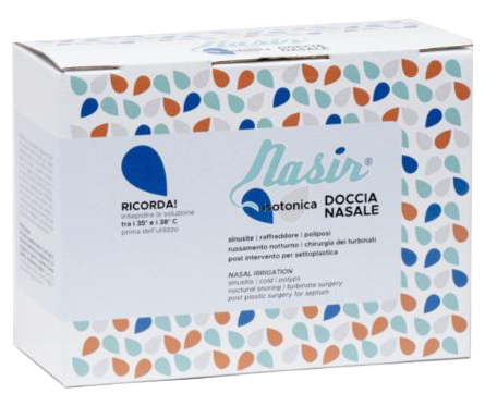 NASIR DOCCIA NASALE CON SOLUZIONE FISIOLOGICA ISOTONICA 10 SACCHE 250 ML + 1 BLISTER - Farmacia Murachelli Di Putelli dr. Giovanni