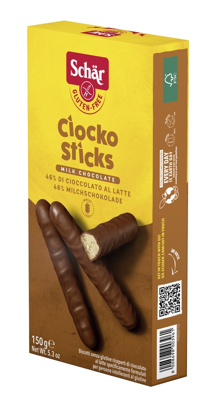 SCHAR CIOCKO STICK RICOPERTI DI CIOCCOLATO AL LATTE 150 G - Farmacia Murachelli Di Putelli dr. Giovanni