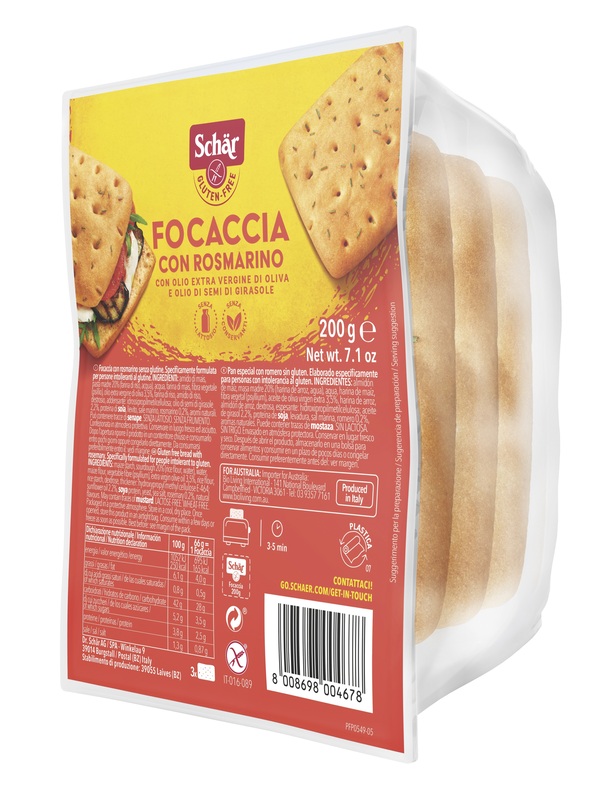 SCHAR FOCACCIA CON ROSMARINO SENZA LATTOSIO 200 G - Farmacia Murachelli Di Putelli dr. Giovanni