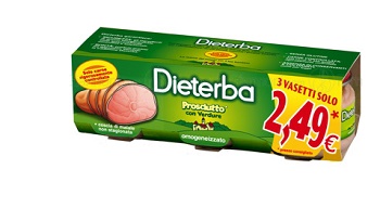 DIETERBA OMOGENEIZZATO PROSCIUTTO 3 PEZZI 80 G - Farmacia Murachelli Di Putelli dr. Giovanni