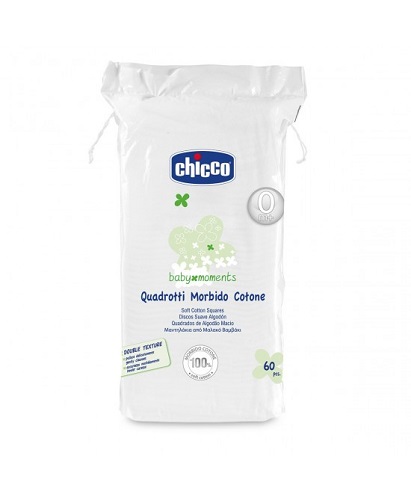 CHICCO BABY MOMENTS QUADROTTI MORBIDO COTONE 60 PEZZI - Farmacia Murachelli Di Putelli dr. Giovanni