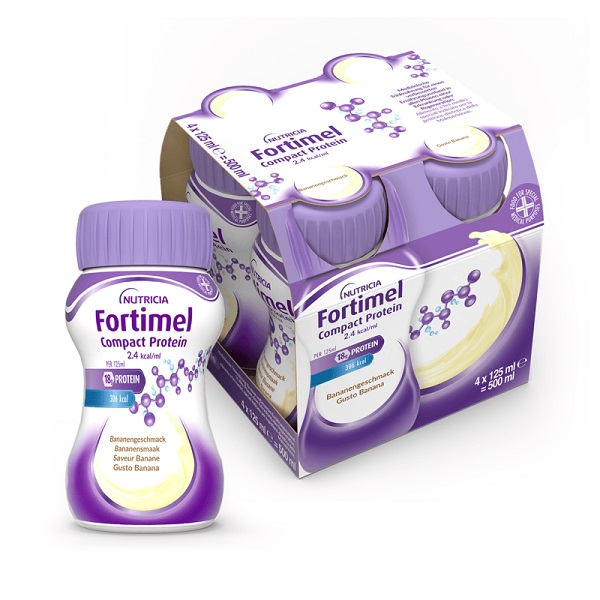 FORTIMEL COMPACT PROTEIN BANANA 4 BOTTIGLIE 125 ML - Farmacia Murachelli Di Putelli dr. Giovanni