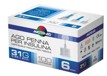 AGO PER PENNA DA INSULINA MASTER-AID 31 GAUGE 6 MM 100 PEZZI - Farmacia Murachelli Di Putelli dr. Giovanni