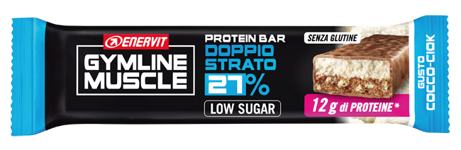 ENERVIT GYMLINE MUSCLE PROTEIN BAR 27% DOPPIO STRATO COCCO-CIOK 1 PEZZO - Farmacia Murachelli Di Putelli dr. Giovanni