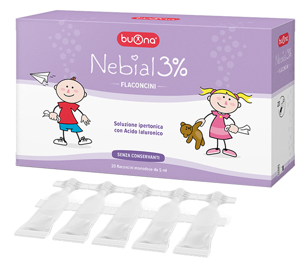 NEBIAL FLACONCINI SOLUZIONE SALINA IPERTONICA DI SODIO CLORURO AL 3% CON ACIDO IALURONICO 20X5 ML - Farmacia Murachelli Di Putelli dr. Giovanni